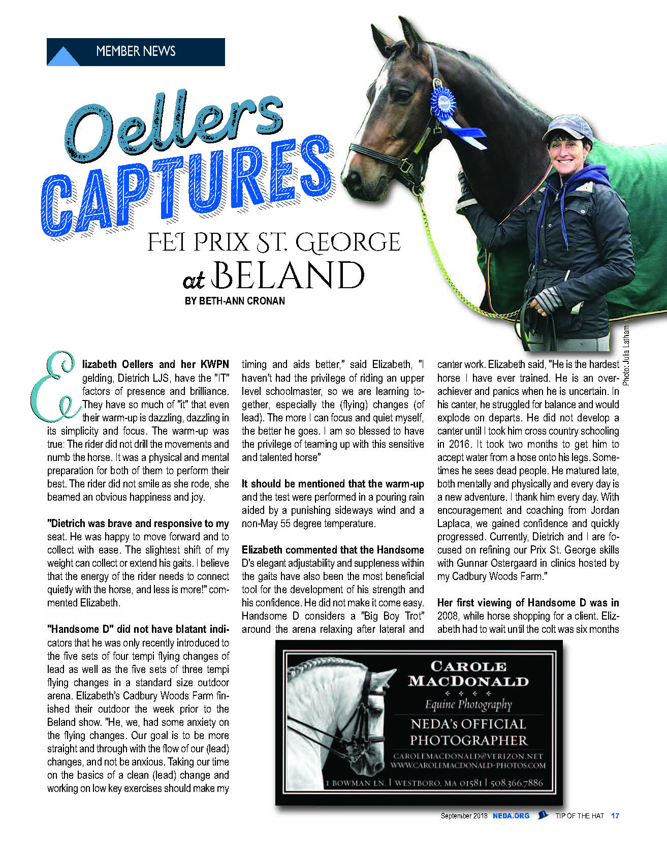 Read article about Elizabeth Oellers in Tip of the Hat Magazine